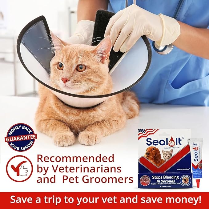 Seal It® Wound Gel for Pets | US-Made Dog Wound Care Gel to Stop Bleeding in Seconds & Seals Open Minor Wounds, Cuts & Scrapes from Canine Paw Wounds to Fencing Cuts | Safe for All Animals (15ml)