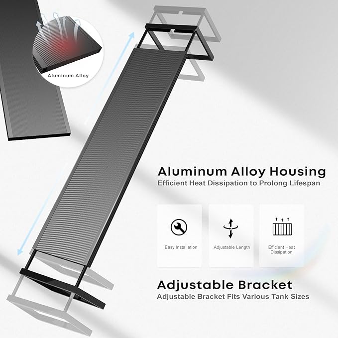 Brite Series Auto Aquarium LED Light with App-Controlled RGB+W LEDs, Extendable Bracket, Supports Custom Sunrise/Sunset Colors in Manual/Auto/Custom Modes (Brite 90)
