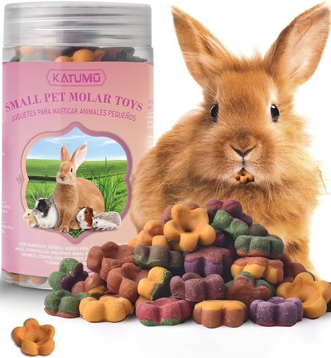 KATUMO Rabbit Treats, Dwarf Hamster Treats Natural Chew Toys for for Guinea Pig Hamster Bunny Chinchilla Gerbil, 180g / 6oz