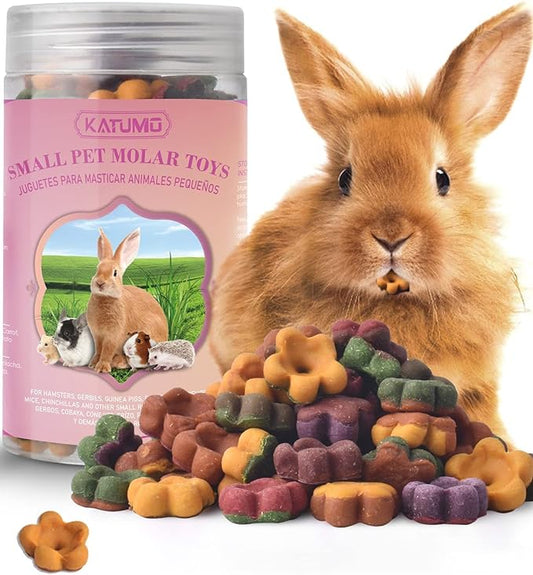 KATUMO Rabbit Treats, Dwarf Hamster Treats Natural Chew Toys for for Guinea Pig Hamster Bunny Chinchilla Gerbil, 180g / 6oz