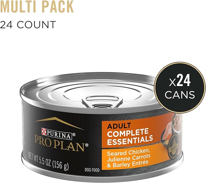 Purina Pro Plan High Protein Dog Food Gravy, Seared Chicken Entree - (Pack of 24) 5.5 oz. Cans