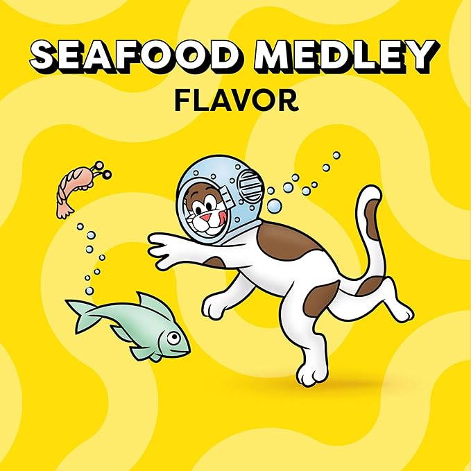 TEMPTATIONS Classic Crunchy and Soft Cat Treats, SEAFOOD MEDLEY, Multiple Sizes