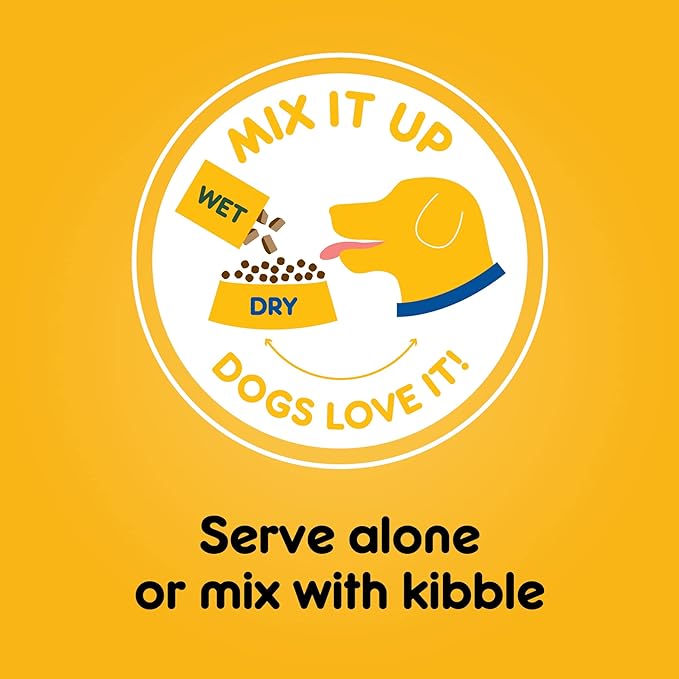 PEDIGREE CHOPPED GROUND DINNER Puppy Canned Soft Wet Dog Food With Chicken & Beef, 13.2 oz. Cans (Pack of 12)