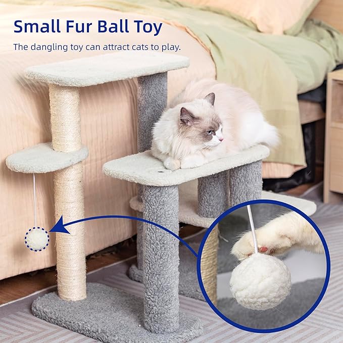 Pet Stairs for Small Dogs - Cat Scratching Post Pet Steps for High Beds and Couch,High-Strength Boards Covered in Natural Sisal Rope for Kittens Dogs Climbing Playing, 3 Combination Options