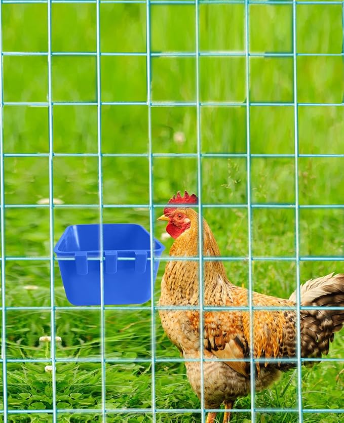 Pack of 10 Cage Cups Birds Feeders Seed Bowl Chicken Feeding Watering Dish Rabbit Water Food Hanging Wire Cages Box 16 oz Coop Cups for Pet Parrot Parakeet Game Fowl Poultry Pigeon