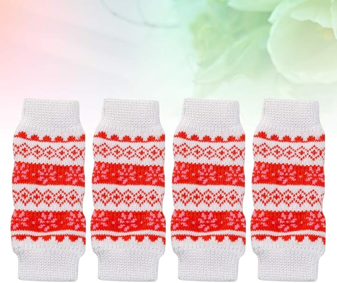 4pcs Pet Leg Ankle Sleeves Dirt Leg Cover - Urine Warm Knee Pad (Christmas Snow, Size S)- Christmas Decorations for Pet Cat