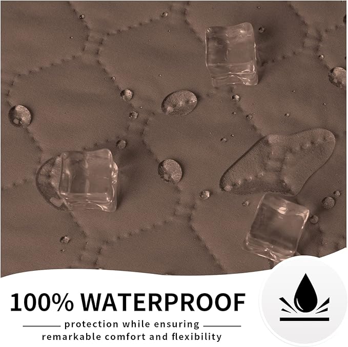 Easy-Going 100% Waterproof Dog Bed Cover Reversible Leak Proof Couch Cover Washable Sofa Cover Furniture Protector Blanket for Pets Kids Children Dog Cat (52x86 Inch, Brown/Beige)