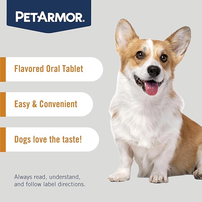 PetArmor 7 Way De-Wormer for Dogs, Oral Treatment for Tapeworm, Roundworm & Hookworm in Small Dogs & Puppies (6-25 lbs), Worm Remover (Praziquantel & Pyrantel Pamoate), 2 Flavored Chewables