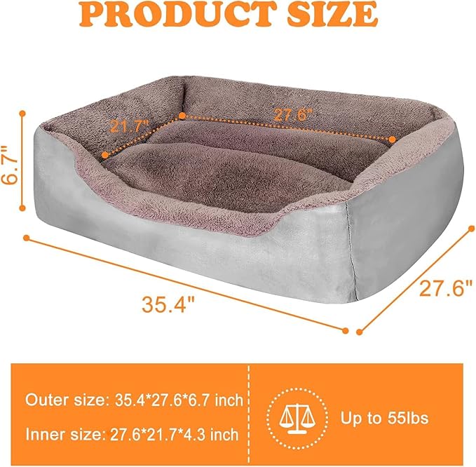PUPPBUDD Dog Beds for Medium Dogs, Washable Dog Bed Comfortable and Breathable Pet Bed Rectangle Warming Dog Bed for Medium Dogs
