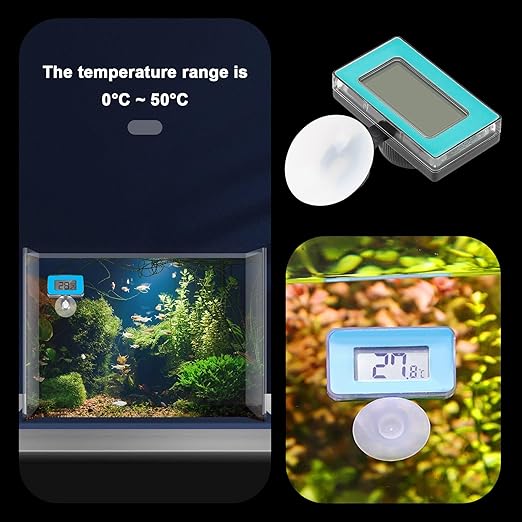 1PC Fish Tank Temperature Thermometer Waterproof Thermometer for Aquariums Reptile Habitats Small Pet Enclosures ABS Plastic