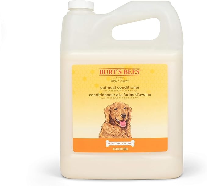 Burt's Bees for Pets Naturally Derived Oatmeal Conditioner with Colloidal Oat Flour and Honey - Oatmeal Dog Conditioner - Cruelty Free, Formulated without Sulfates and Parabens, 1 Gallon