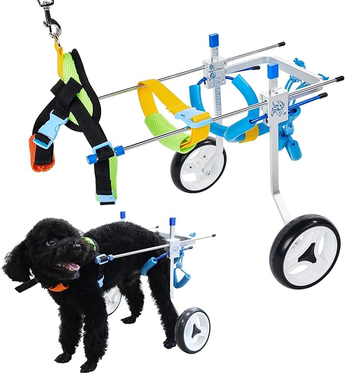 Adjustable Dog Wheelchair for Back Legs| Pet Wheelchairs with Disabled Hind Legs Walking|Stabel & Light Weight (7-Size) (XS)