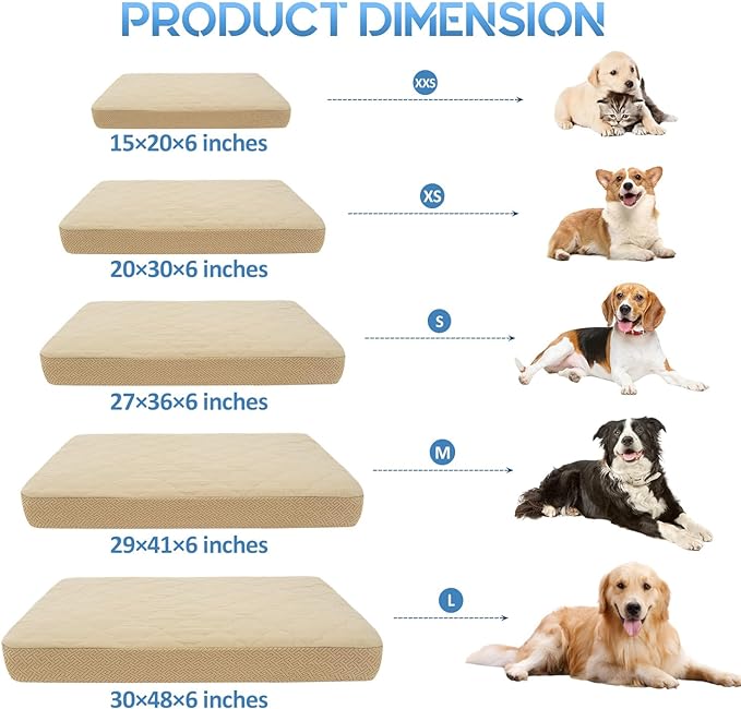 CHHKON Dog Bed Covers Replacement Washable Waterproof Pet Puppy Bed Cover for Dog, Cover Only (Beige,36x27x6 inch)