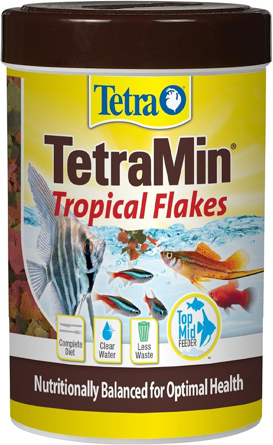 Tetra TetraMin Tropical Flakes 3.53 Ounces, Nutritionally Balanced Fish Food, Model Number: 16204