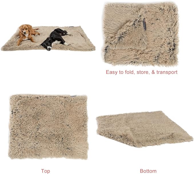 Best Friends by Sheri Calming Shag Fur Pet Throw Blanket, Taupe, 40"x50"