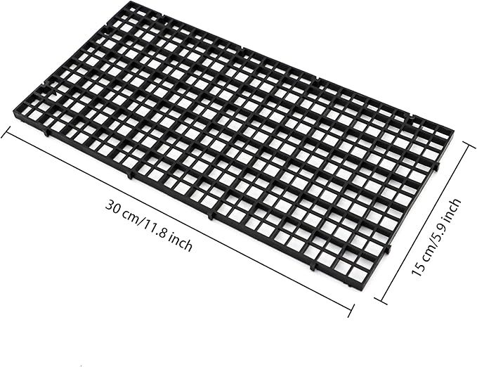 ALEGI Aquarium Fish Tank Divider Plastic Egg Crate Aquarium Filter Bottom Tray Plastic Grid (S 6pcs Black)