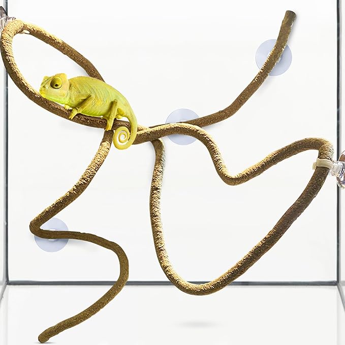 SunGrow 6 ft Reptile Vine for Terrarium, Flexible Climber Lizard Tank Decor, Ball Python Snake Climbing Accessories, Twistable and Bendable Habitat Decor Terrarium Vines for Chameleon, Bearded Dragon