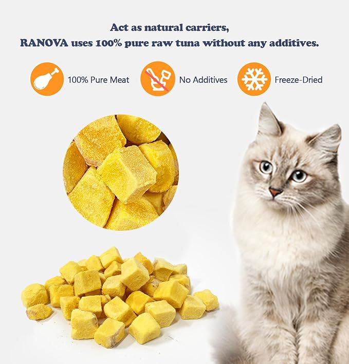 Freeze-Dried Egg Yolk Training Raw Single Ingredient Cat Treats, Solve Pet's Picky Eating Problem(Egg Yolk)