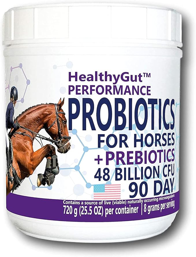 HealthyGut™ Probiotics for Horses Dietary Supplement, All-Natural Digestive System Performance Formula (90 Days)