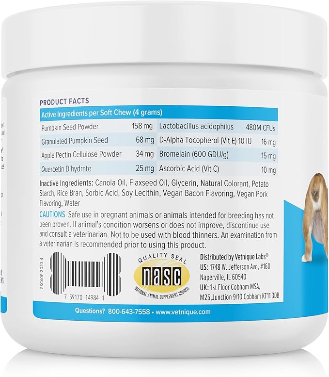 Glandex Anal Gland Soft Chew Treats with Pumpkin for Dogs Digestive Enzymes, Probiotics Fiber Supplement for Dogs Boot The Scoot (Pork Liver Chews, 60ct)