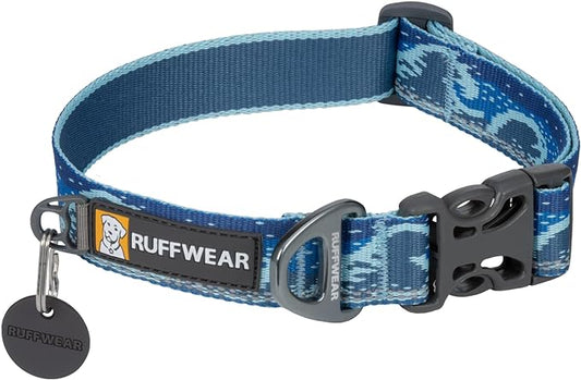 Ruffwear, Crag Dog Collar, Reflective and Comfortable Collar for Everyday Use, Midnight Wave, 20"-26"