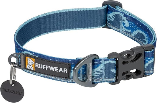 Ruffwear, Crag Dog Collar, Reflective and Comfortable Collar for Everyday Use, Midnight Wave, 11"-14"