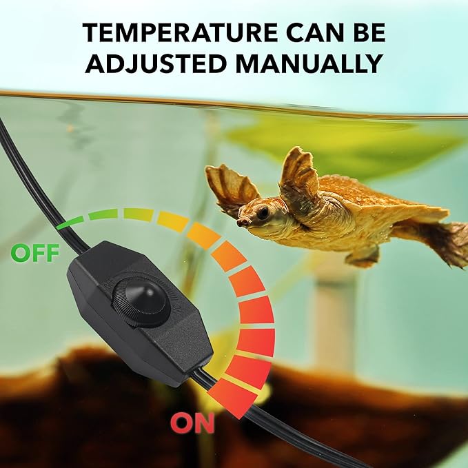 BN-LINK Reptile Heating Pad 6"X8" with Adjust Knob, Adjustable Temperature Under Tank Heater for Reptiles, Indoor Terraium Heating Mat for Turtles, Lizard, Snakes, Frogs, and Other Reptiles