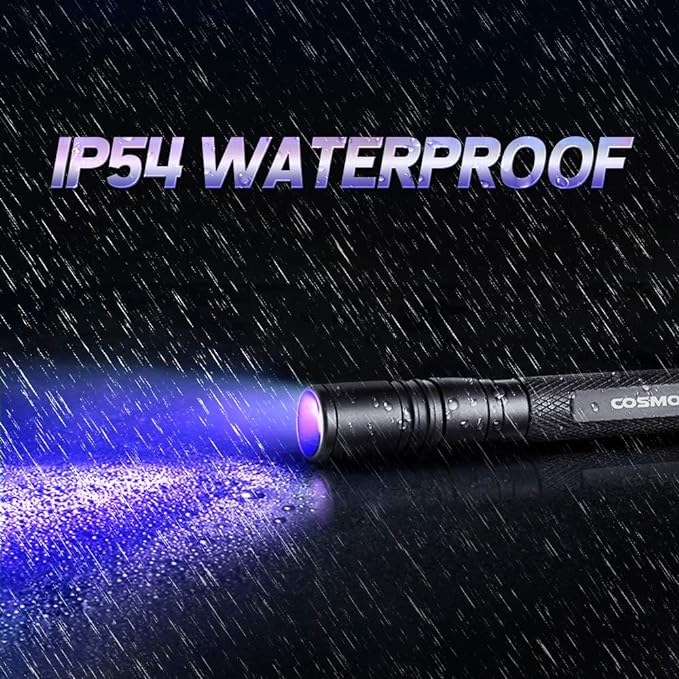 UV Flashlight LED 395nm Blacklight Flashlight, Zoomable Pen Flashlight IP54 Waterproof Detector for Pet Urine, Cat Dog Stains, Bed Bug, Household Wardrobe Toilet - 3 Pack