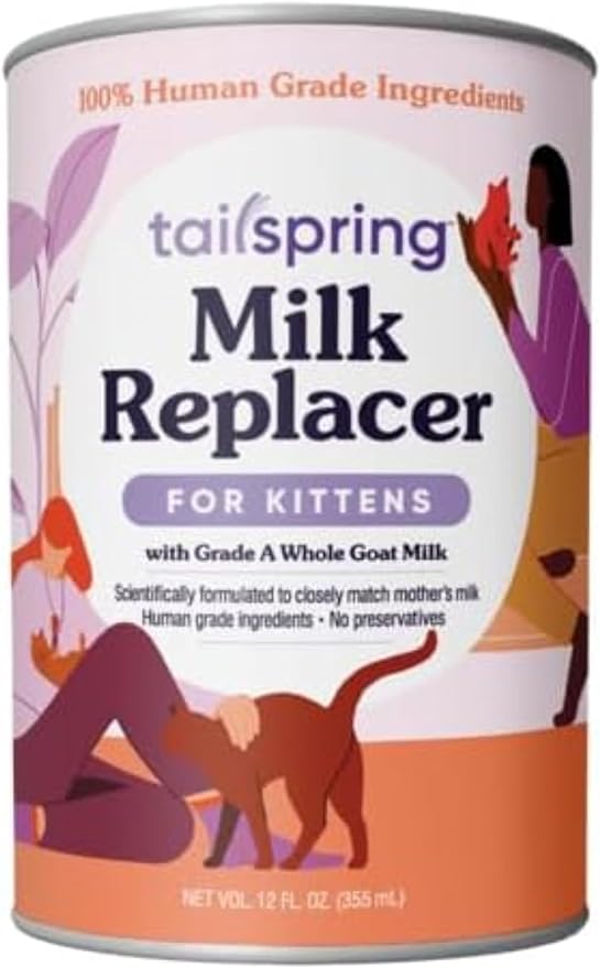 Milk Replacer for Kittens, Liquid, Ready-to-Feed, Made with Whole Goat Milk 12 Fl Oz (Pack of 12)