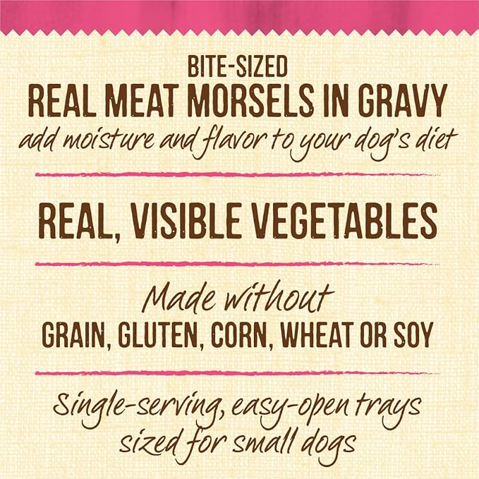 Merrick Lil’ Plates Grain Free Dinner Duos Soft Natural Wet Small Dog Food Variety Pack, Beef and Chicken - (Pack of 1) 2.6 lb. Tubs