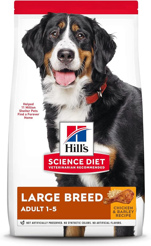 Hill's Science Diet Large Breed, Adult 1-5, Large Breed Premium Nutrition, Dry Dog Food, Chicken & Barley, 35 lb Bag