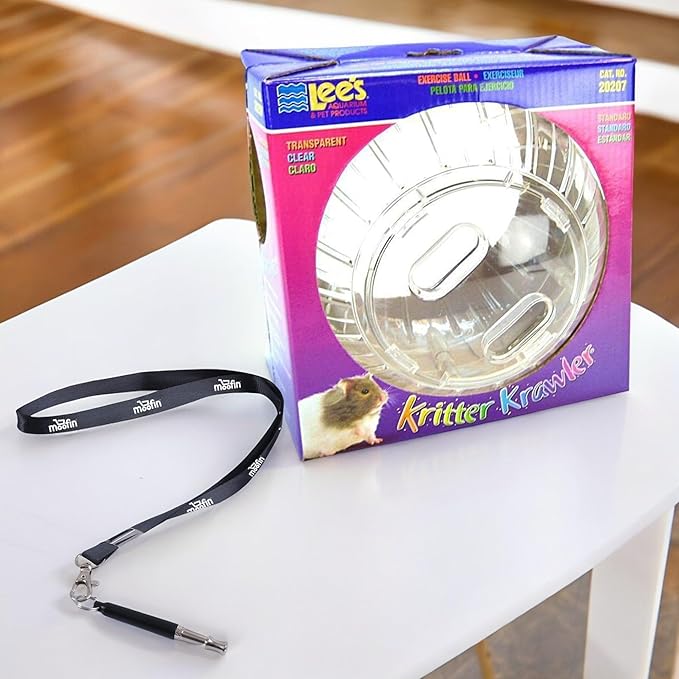Kritter Krawler, 0.11kg, Clear 7-Inch Hamster Exercise for Small Pets | Bundled with Ss Pet Training Whistle, Hamster, Gentle & Stimulating Environment [Pack of 2]