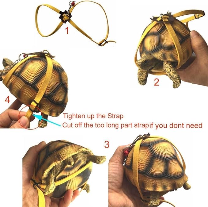 Vehomy Turtle leash Lizard Leash Tortoise Harness Strap Pet Collar Leash Tortoise Walking Lead Control Rope S