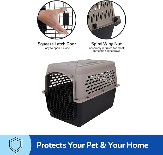 Petmate Vari Dog Kennel 40", Taupe & Black, Portable Dog Crate for Pets 70-90lbs, Made in USA