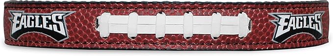 Pets First Tough Leather Pet Collar NFL Philadelphia Eagles Premium Dog Collar, Limited Edition, Size Small. Best & Strongest Heavy-Duty Dog Collar!, Small (12-15"" Long & 0.75"" Wide) (PHL-3081-SM)