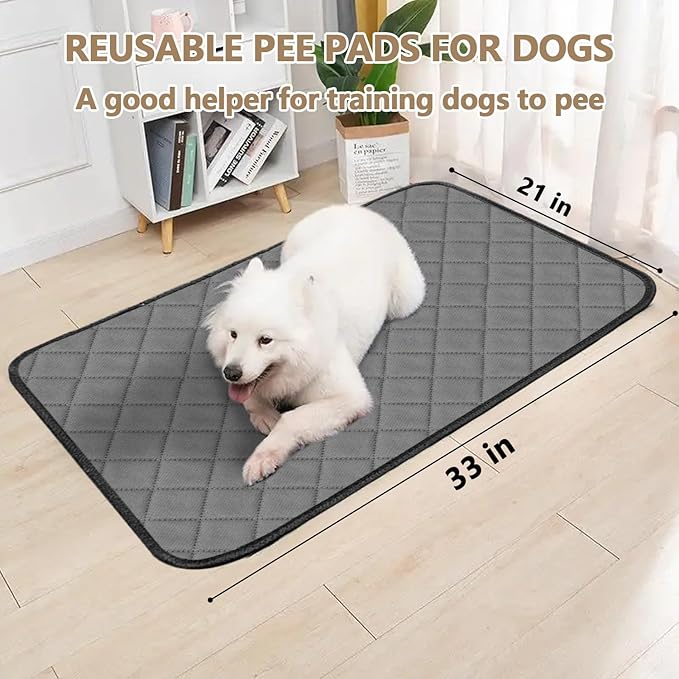 Whelping Pad 33X21 in Washable Pee Pads for Dogs, Bed Pads, Non-Slip Dog Pee Pads Fast Absorbent Waterproof Reusable pet Pads Dog Playpen Mat Great for Puppy, Cats, Bunny, Available for Tray