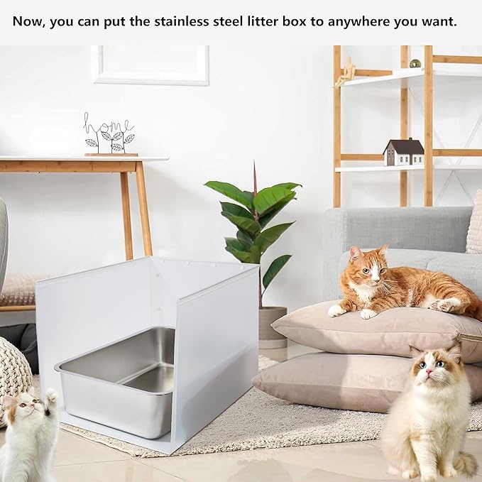 Litter Box Shield, 23.6"x15.7"x15.7"(Height) High Sided Cat Litter Box Pee Shields without Leaking, Foldable Extra Large Cat Litter Box Enclosure Easy Clean