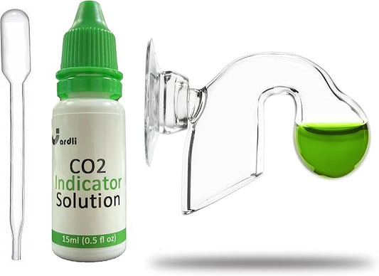 Glass Nano CO2 Drop Checker with Solution for Planted Aquarium System - CO2 Concentration Monitor Set (Nano Drop Checker with Solution)
