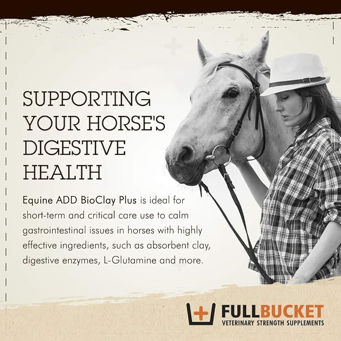 Equine ADD BioClay Plus with Saccharomyces Cerevisiae Boulardii for Anti-Diarrhea; Concentrated Formula with 40 Billion CFUs – 1 Tube
