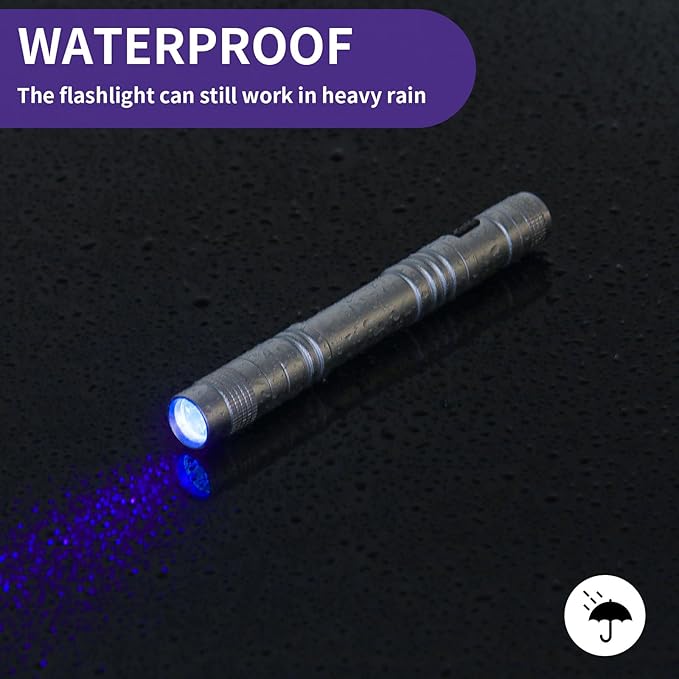 COSOOS 2 UV Flashlight Black Light, 2 Pack 395nm Mini Pen Light with Clip, Waterproof Ultraviolet Flashlight for Pet Urine Detector, Scorpions Finder, Hotel Inspection, Dry Stain and Bed Bugs