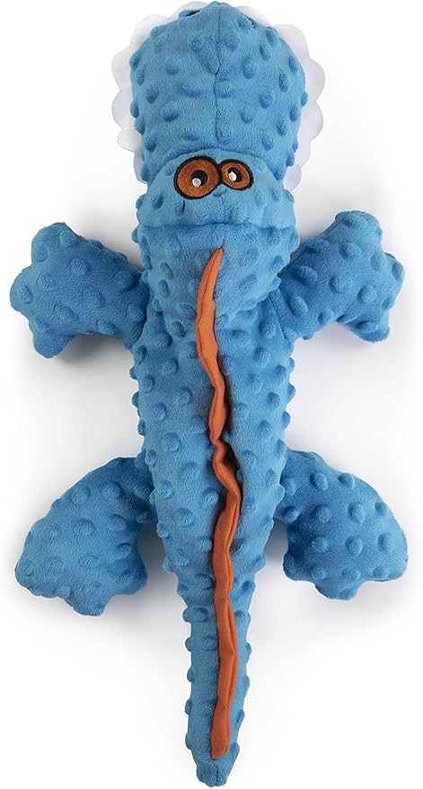 goDog Gators Squeaky Plush Dog Toy, Chew Guard Technology - Blue, Extra Large