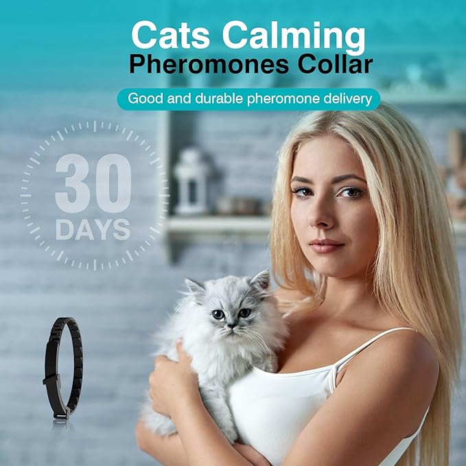 Calming Collar for Cats Cat Pheromone Calming Collar Stress and Anxiety Relief Lasts 30 Days Calm Collar Cat Adjustable Appeasing Calming Collar for Kitten Kitty Calm Collar Make Cat Relaxed 4 Pack