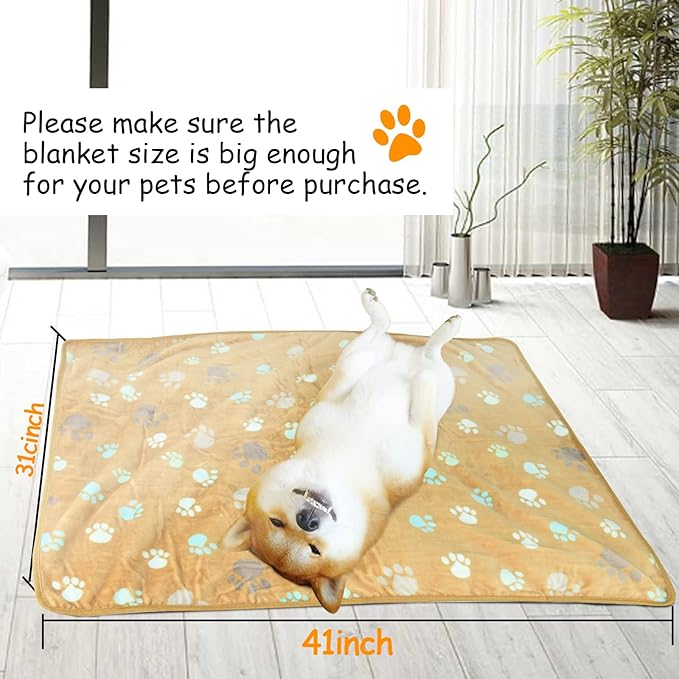 Dog Blankets for Medium Dogs,3 Pack Dog Blanket,Washable 23" x 16" Small Dog Blanket,Soft Fleece Blankets for Pets,Cute Paw Blankets for Dogs,Puppy Blankets for Medium,Pet Blanket for Dogs