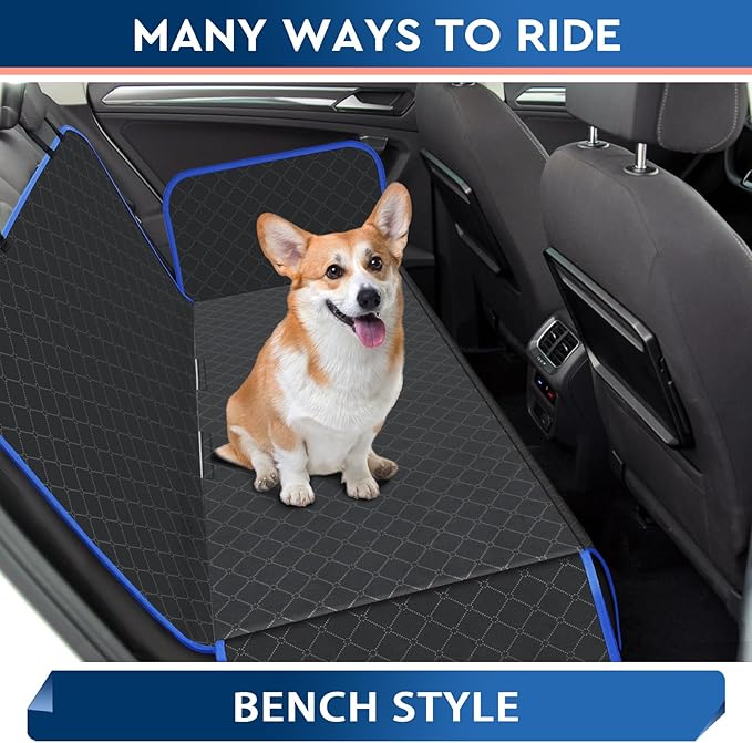 Dog Car Seat Cover Dog Seat Cover for Back Seat Scratch Prevention Dog Hammock Protects Against Dirt Dog Seat Covers for Cars Fits for Small SUVs and Trucks 60"x 64", Blue