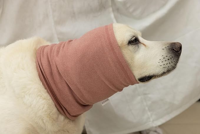 Dog Grooming Ear Cover No Flap Ear Wrap Ears Dog Neck Ear Muff Hood Dog Ear Wrap Hematoma Pail lilac+Pink M