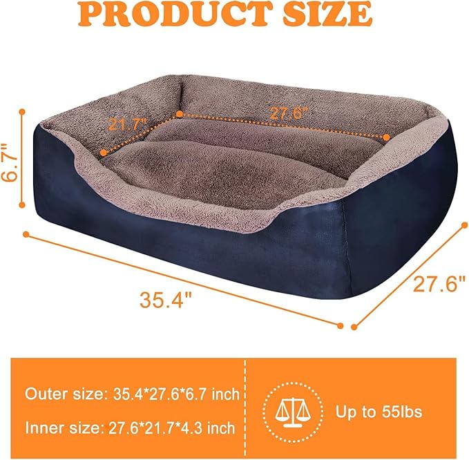 PUPPBUDD Dog Beds for Medium Dogs, Washable Dog Bed Comfortable and Breathable Pet Bed Rectangle Warming Dog Bed for Medium Dogs