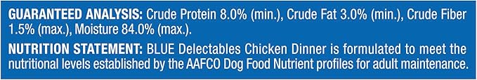 Blue Buffalo Delectables Natural Wet Dog Food Toppers, Tasty Chicken Cuts in Gravy, 3-oz. (24 Pouches)