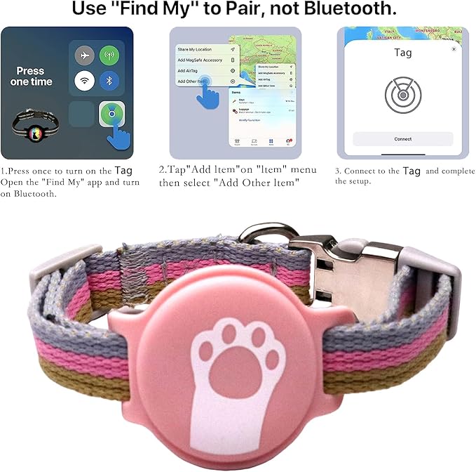 Cat Locator Pet GPS Tracker Collar - Fi Finder & Activity Monitor with Perimeter Control Adjustable Collar, IP68 Waterproof Tracking Device,Real-Time Tracking, No Monthly Fees (Only iOS)