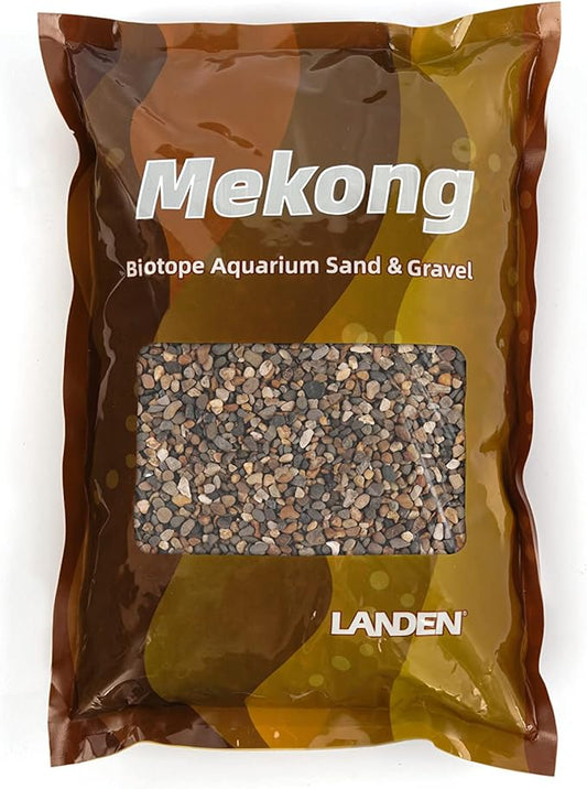 LANDEN Mekong Aquarium Brown-Black Sand 7lbs(2L), Aquarium Substrate Gravel, Pea Gravel for Landscaping, Granite Sand, Coarse Sand for Plants, Aquatic Substrate Sand 2-5mm