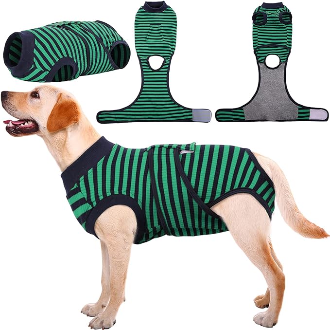 Kuoser Recovery Suit for Dogs Cats After Surgery, Professional Pet Recovery Shirt Dog Abdominal Wounds Bandages, Substitute E-Collar & Cone,Prevent Licking Dog Onesies Pet Surgery Recovery Suit